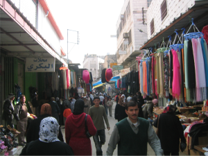 A typical bustling Palestinian street in H1