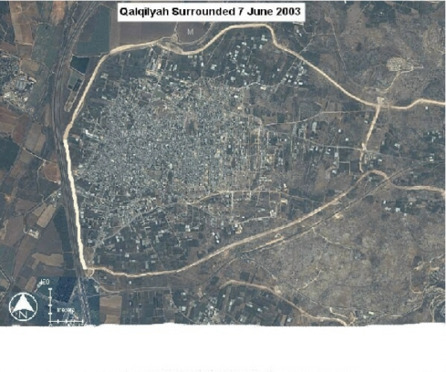 Aerial view of the surrounded city